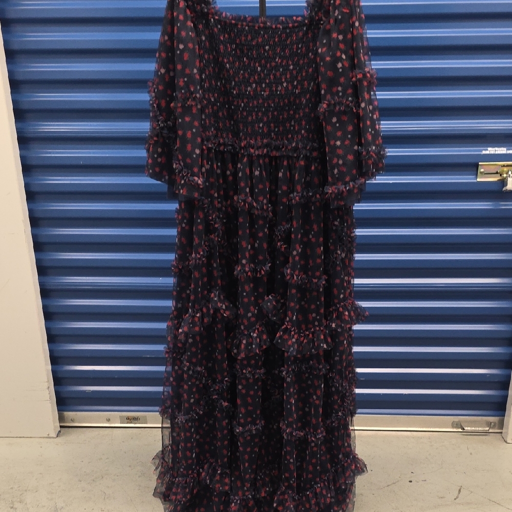 JessaKae Navy and Red Floral Dress